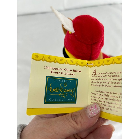 Disney Dumbo Timothy Mouse 7" Bean Bag Plush 1998 Open House Exclusive Vintage - Picture 7 of 8